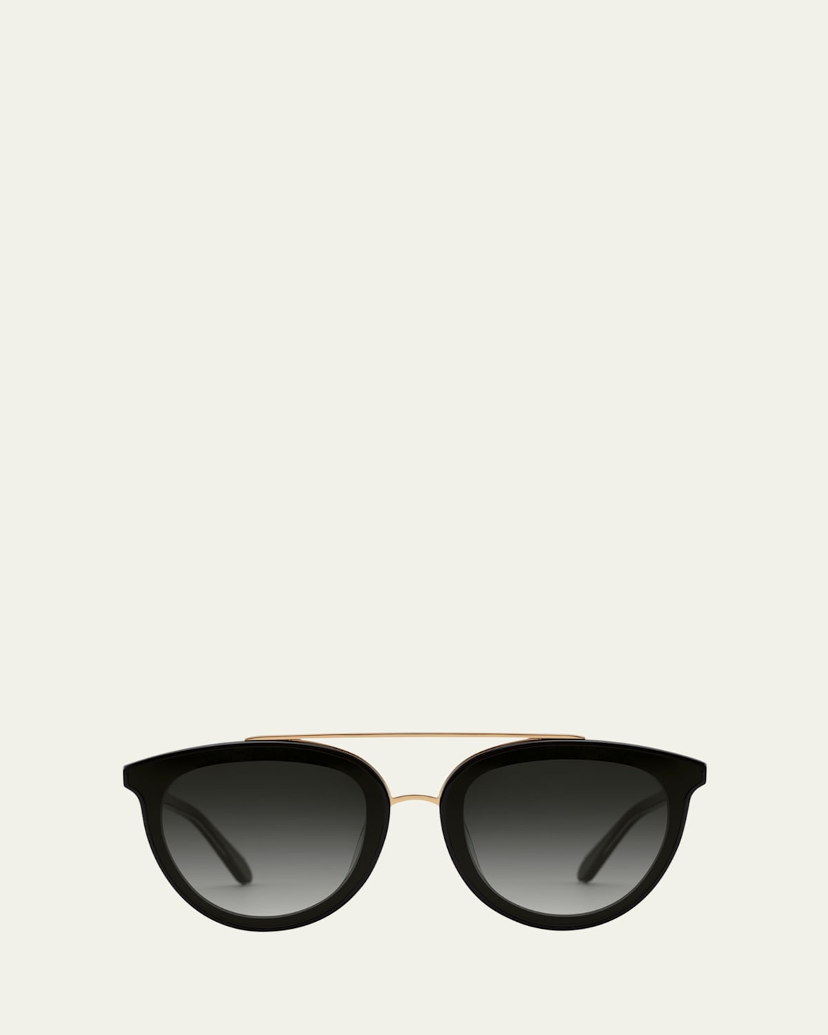 Clio Round Acetate Sunglasses, Black | Bergdorf Goodman