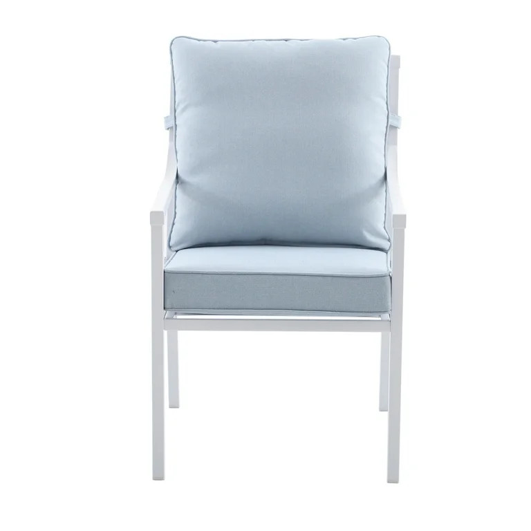 My Texas House Cambria Steel Outdoor Patio Dining Chair - Set of 2, Blue | Walmart (US)