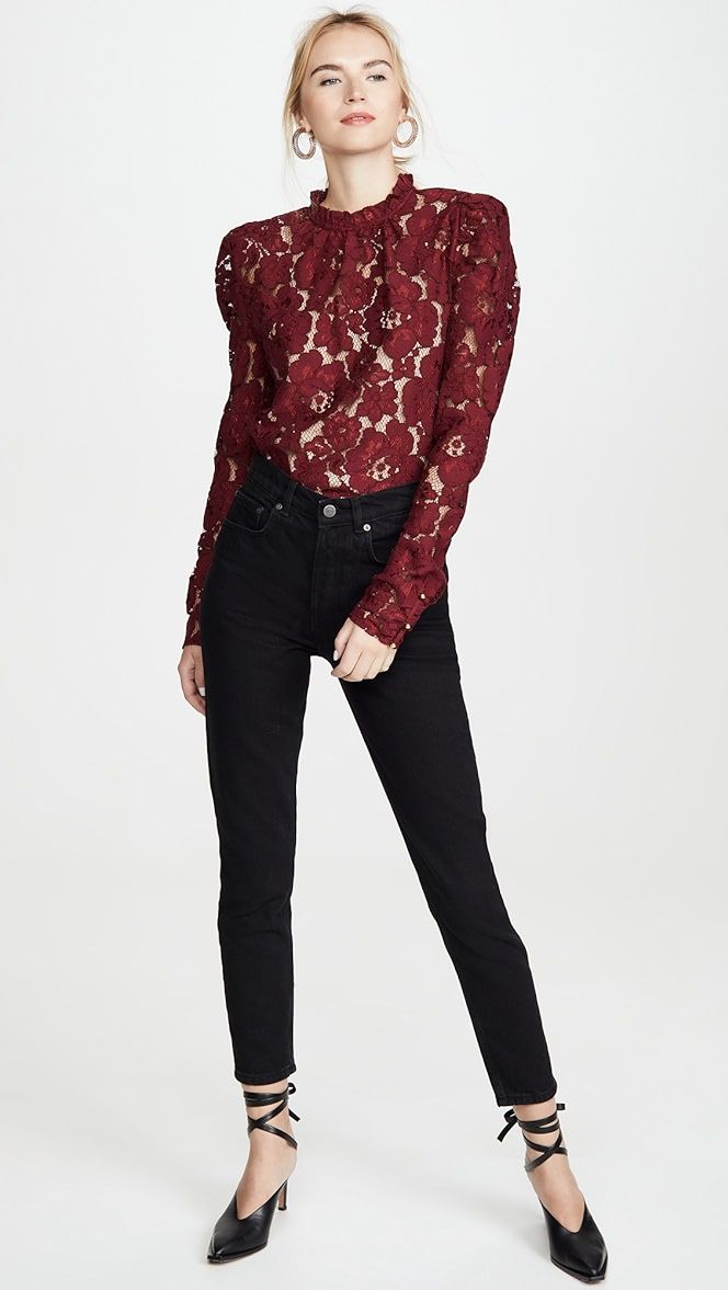 WAYF
                
            

    Emma Puff Sleeve Lace Top | Shopbop