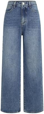 CIDER Straight Leg Jeans for Women Petite Denim Middle Waist Regular Fit Long Length Pocket Denim... | Amazon (US)