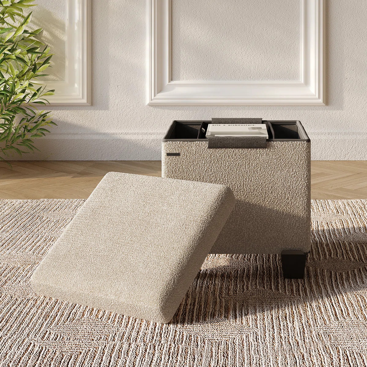 Vérrant Boucle Storage Ottoman Bench | Wayfair North America