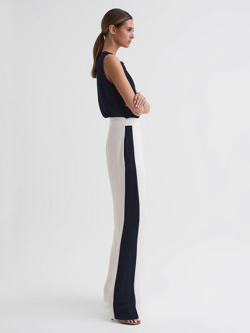 Wide Leg Side Stripe Jumpsuit | Reiss UK