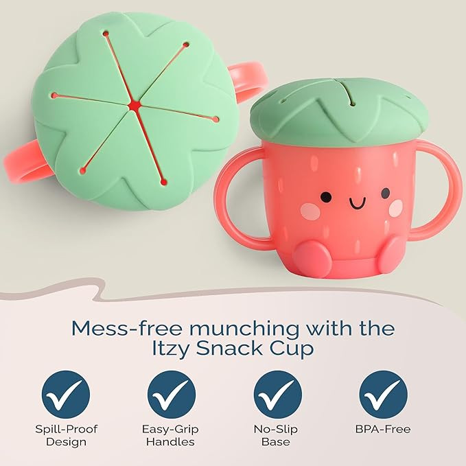 Itzy Ritzy Toddler Snack Cup - Spill-Proof Snack Cup for Toddlers with Soft Silicone Lid for Easy... | Amazon (US)