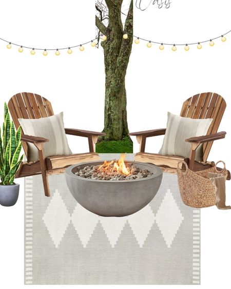 ✨Which do you prefer?✨ Gas fire pit or wood burning fire pit? I prefer gas because I like to keep my hair from smelling. I don’t wash my hair everyday so this makes all the difference in the world when we picked out our fire pit. 🤣 

We also have a wood deck and can be a clumsy family in general, so I know a wood burning pit would not play out well for my household 😂. This is also why we opted for a gas fire pit. 

I also love the look of a Adirondack chair. These chairs remind me of a beach. Low to the ground but can be paired well with pretty outdoor pillows to make it a cozy space. String lights are always my go to lighting of choice. Along with some live or faux snake plants (my personal fav, it takes a lot to kill it). 

Head to my website to check out my entire collection of seasonal outdoor finds! www.mydesignhaven.com

So tell me, which would you choose? 

#LTKhome #LTKstyletip #LTKSeasonal