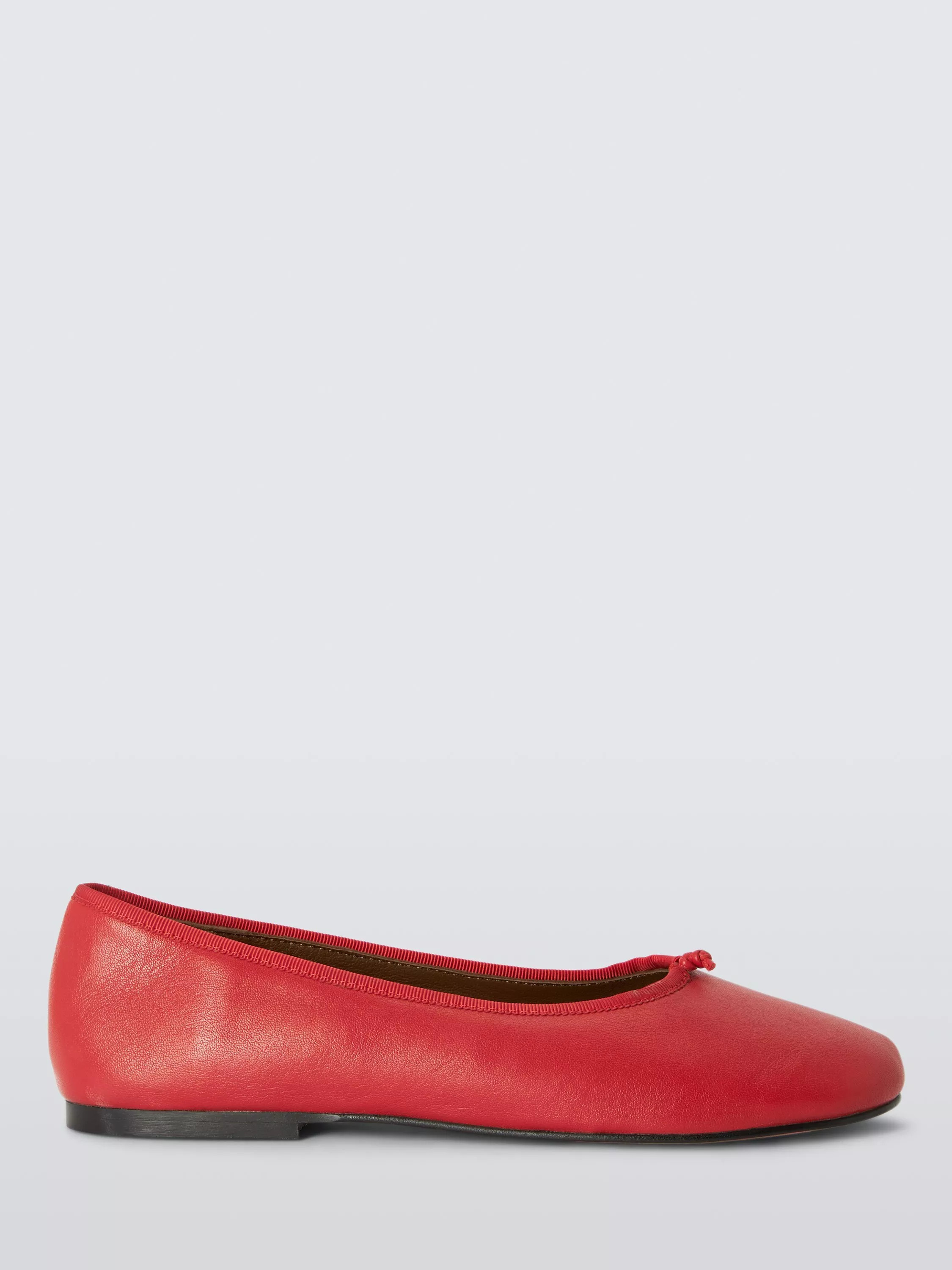 John Lewis Hero Leather Knot Detail Ballerina Pumps, Red | John Lewis (UK)