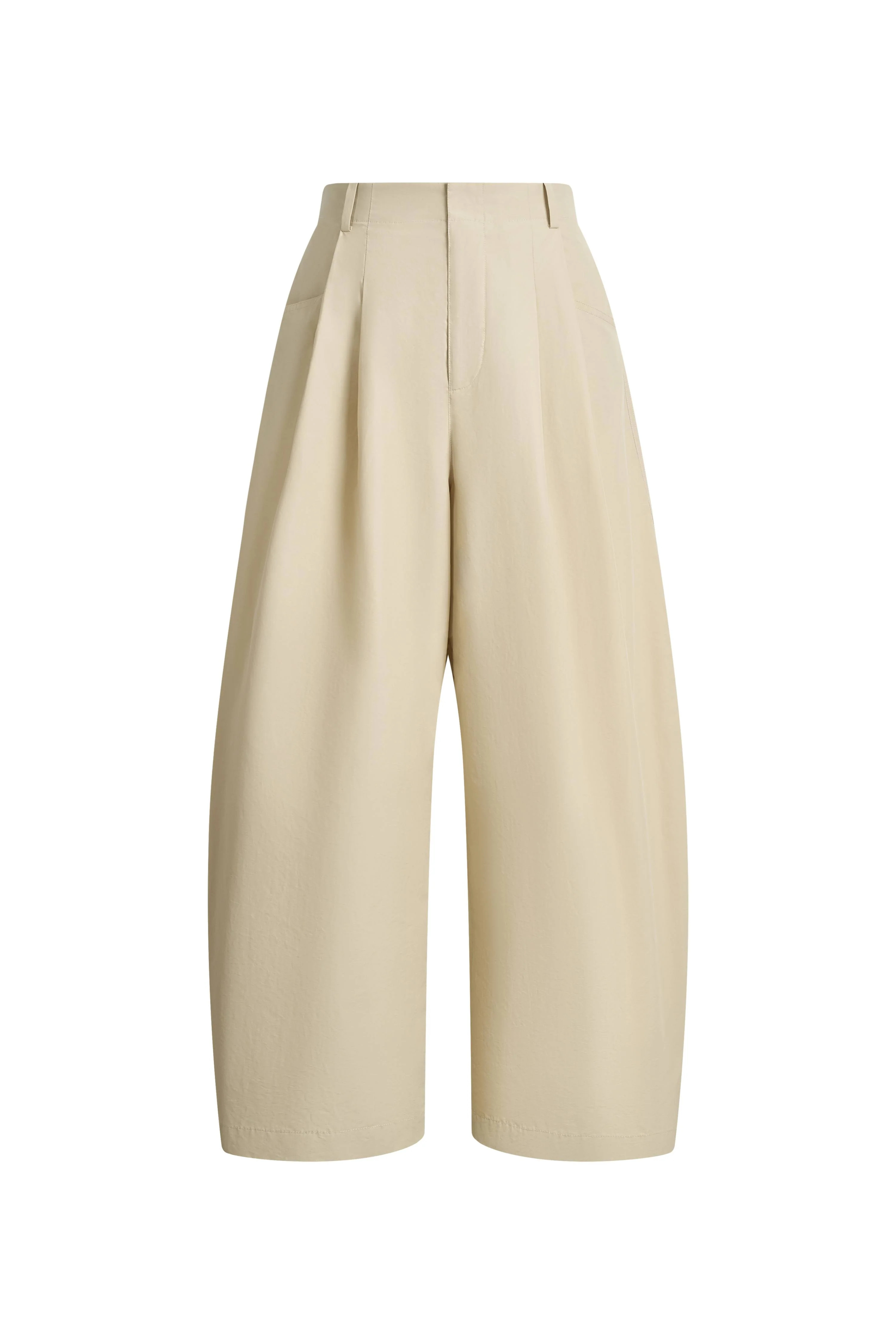 Sienna Airy Drawstring Barrel Leg Pants in Cotton Blend | Fabrique