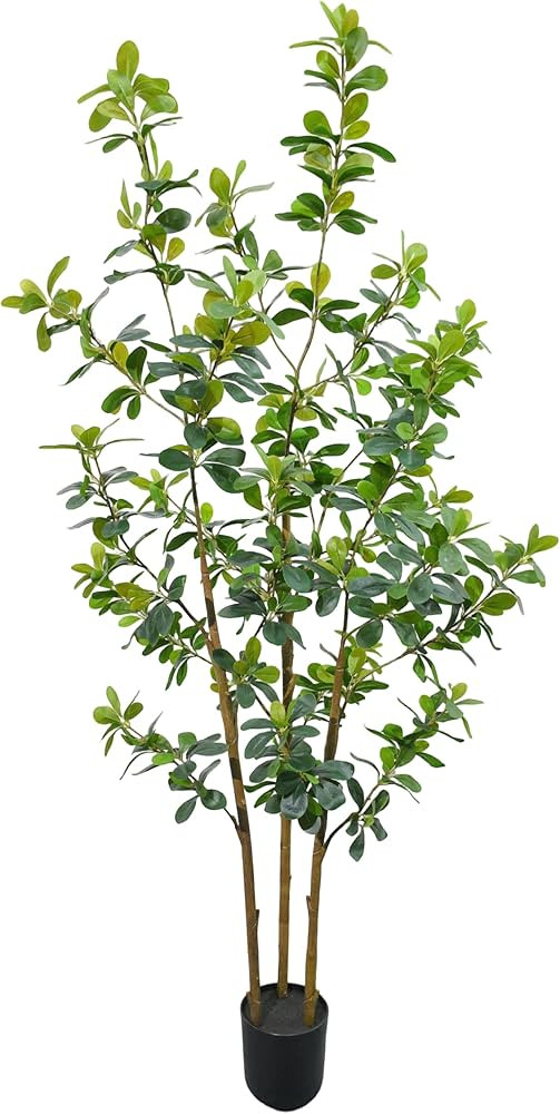 5ft Large Realistic Artificial Black Olive Tree - Lifelike Faux Silk Plant with 3 Trunks in Pot f... | Amazon (US)