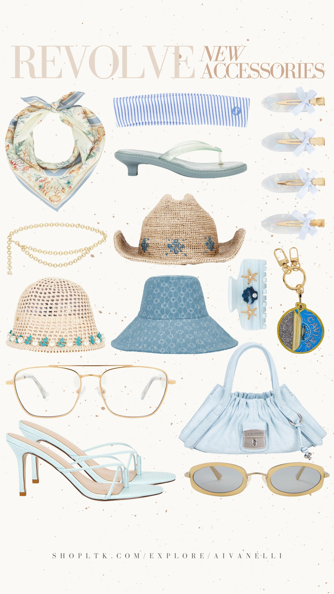 Revolve new summer accessories

Straw tote bags
Oversized sunglasses
Layered gold jewelry
Woven beach hats
Shell necklaces
Hair claw clips
Waterproof jewelry
Canvas belt bags
Beach tote essentials

#LTKSeasonal #LTKSaleAlert