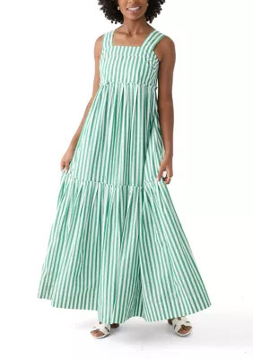 Crown & Ivy™ Women's Sleeveless Striped Tiered Maxi Dress | Belk