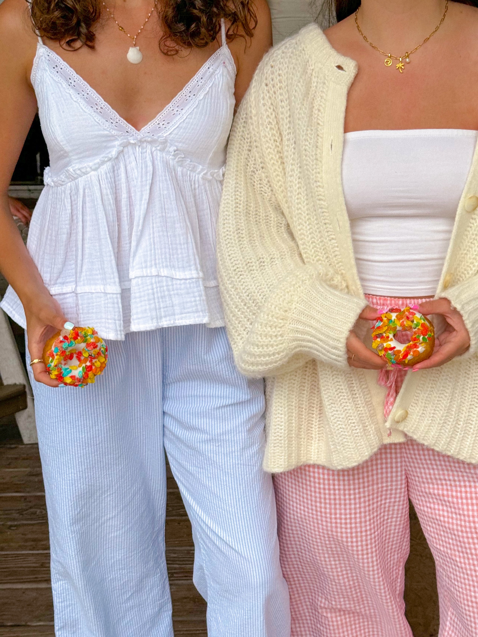 coastal summer outfit inspo!🌸✨ 
- blue pants are brandy
- white tank is tjmaxx (linked similar)
- white tube top is old navy
- cardi is sezane
- checkered pants are amazon 

#LTKFindsUnder50 #LTKStyleTip #LTKSeasonal