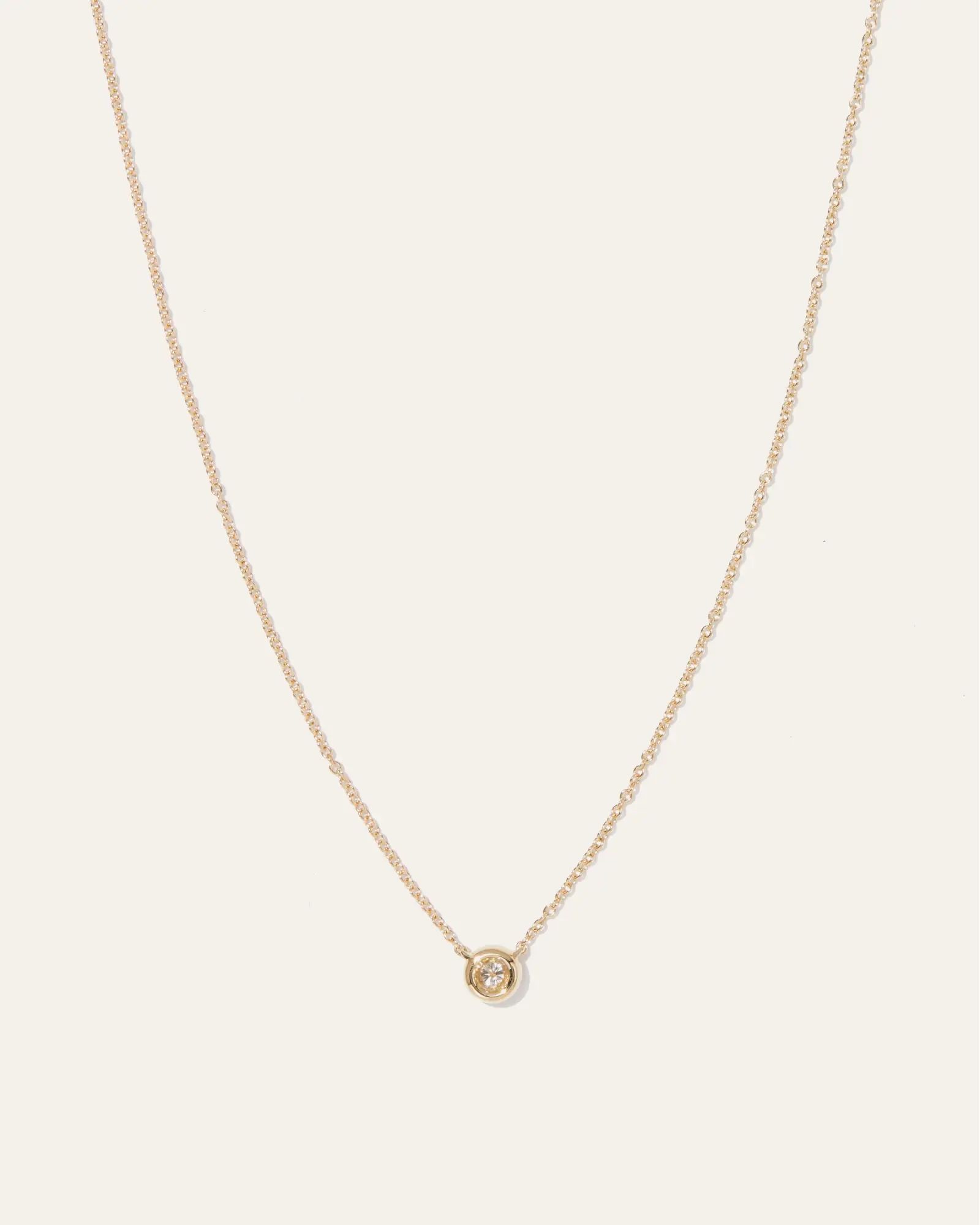14K Gold Diamond Bezel Necklace | Quince | Quince