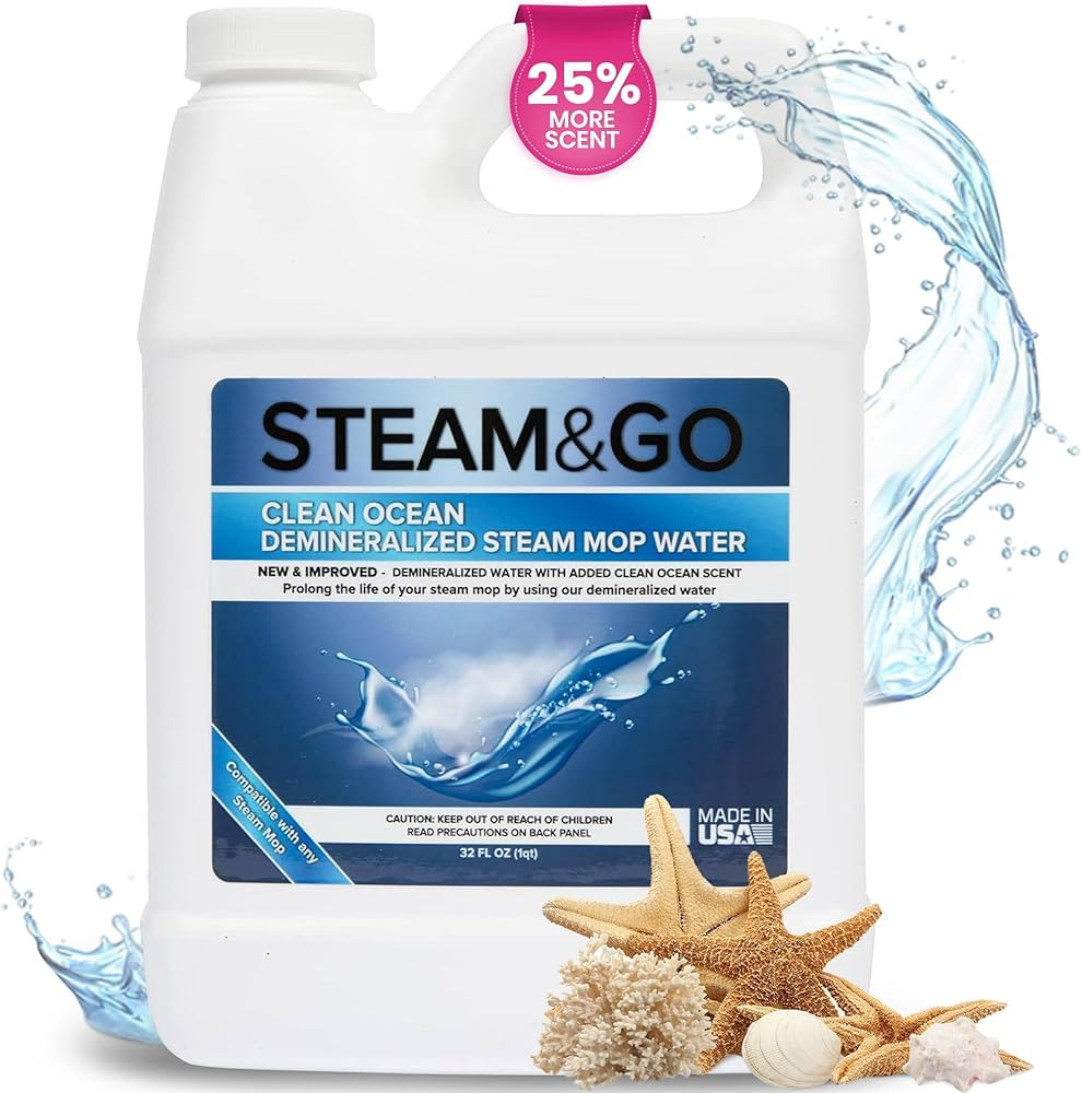 Steam & Go Demineralized Water for Steam Cleaner, PVC-Free Floor Cleaner Liquid Compatible With A... | Amazon (US)
