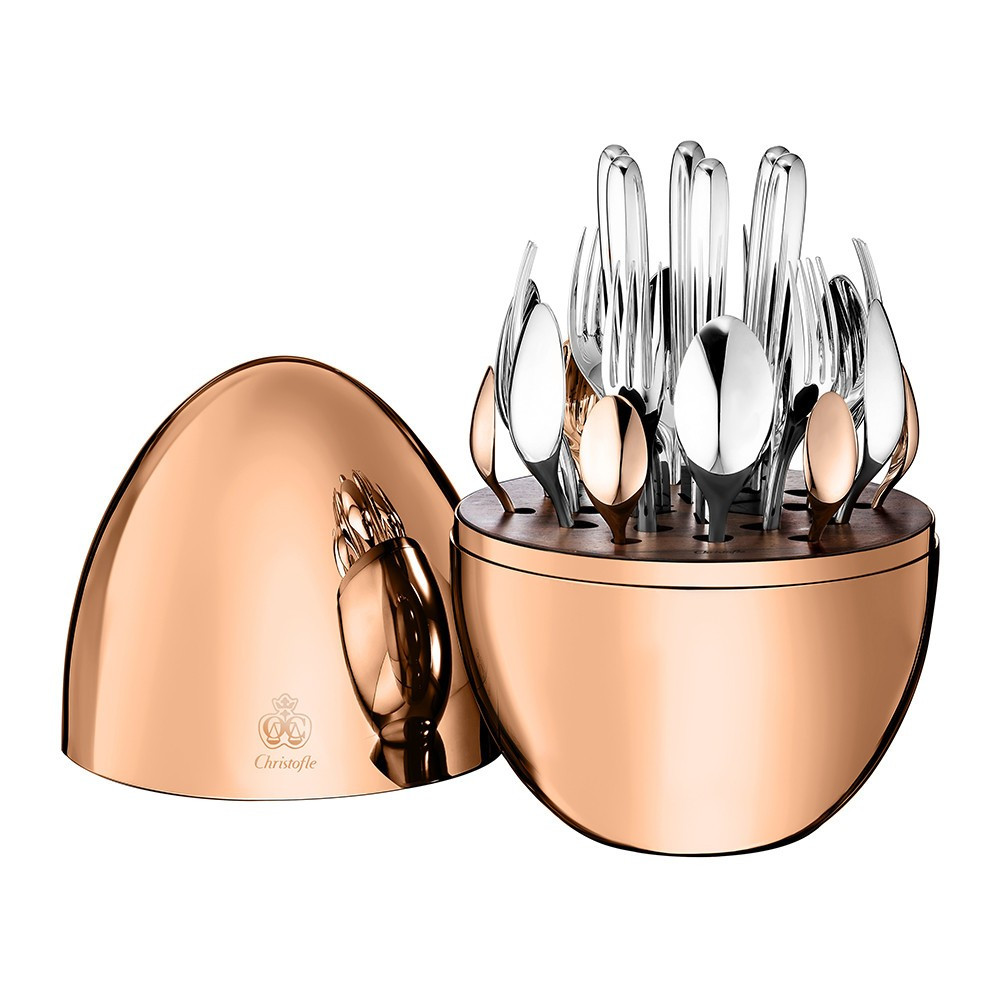 Christofle - Mood Cutlery Egg - Set of 24 - Rose Gold | Amara AU
