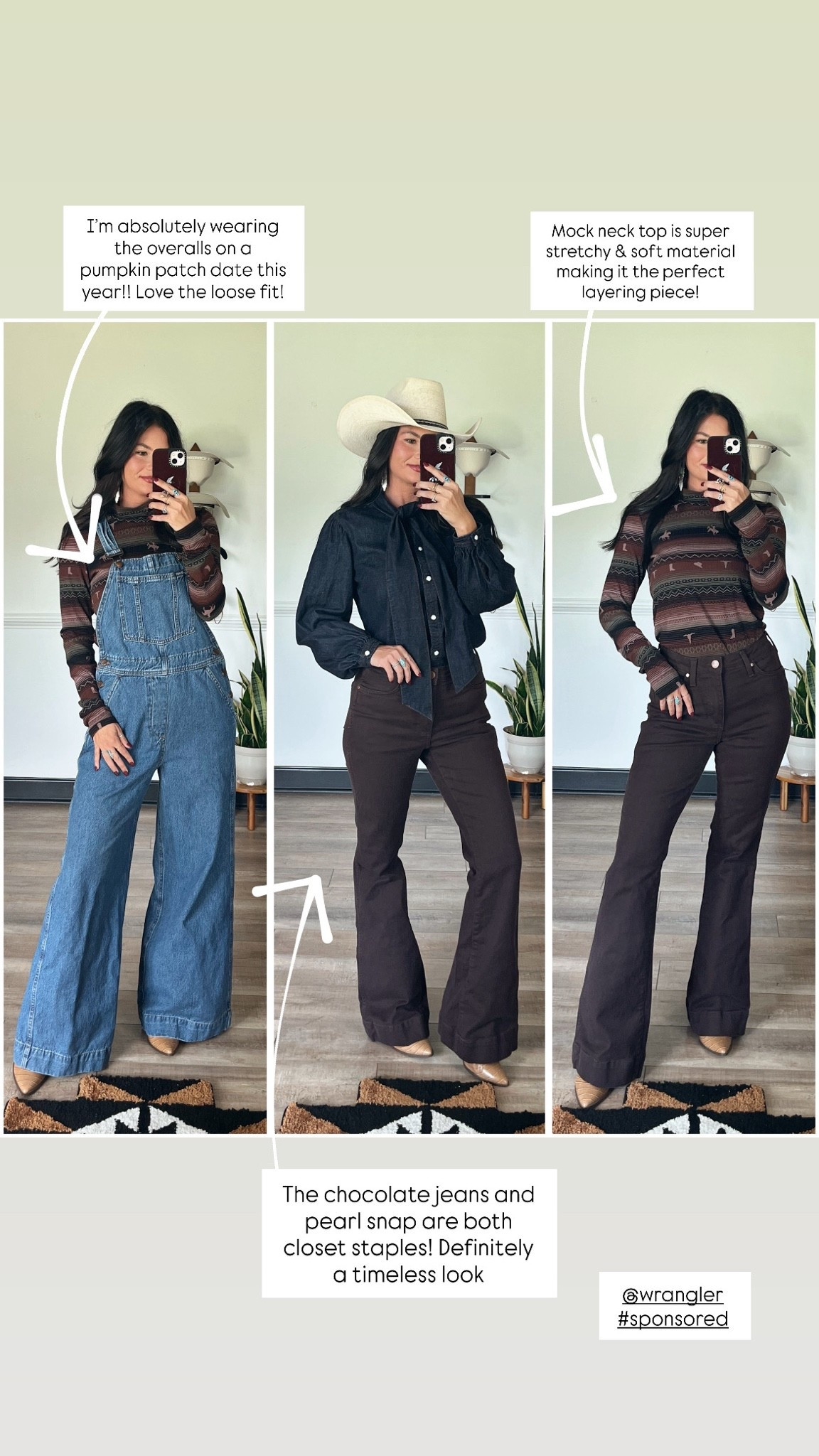 Wrangler fall!! Classic western will never go out of style. These flares are perfect. Overalls are also super cute, love the relaxed fit!

#LTKgrwm #LTKootd #LTKSeasonal