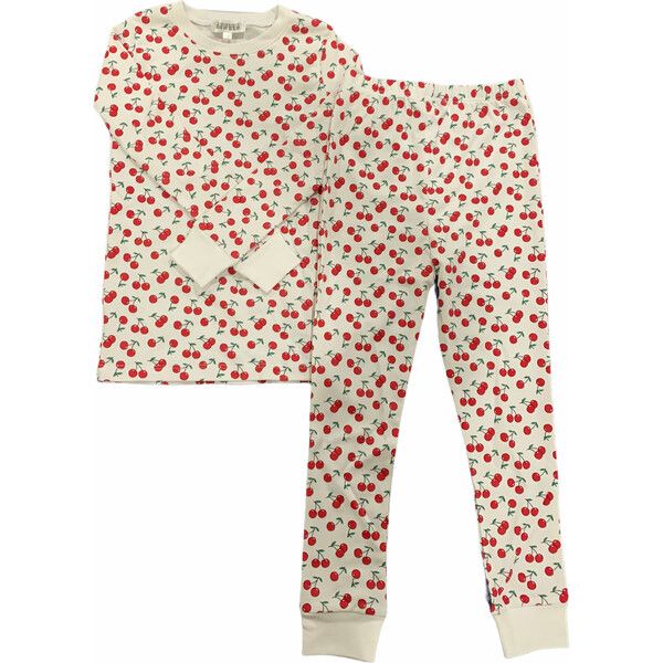 Cherries Kids Pajamas, Red | Maisonette