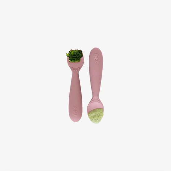 Mini Utensils by ezpz / Sensory Silicone Fork & Spoon for Toddlers | ezpz