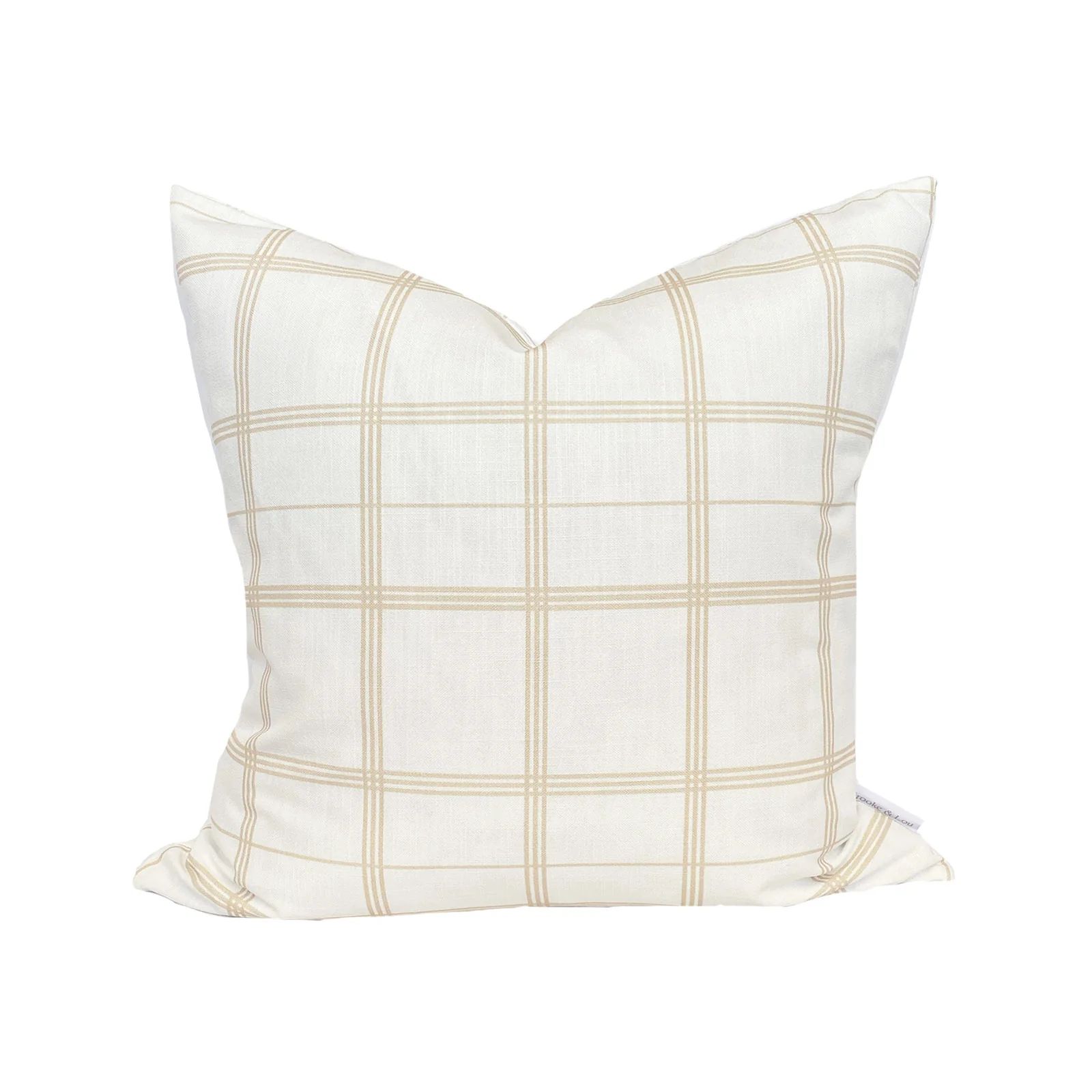 Linden Plaid Pillow in Natural | Brooke and Lou