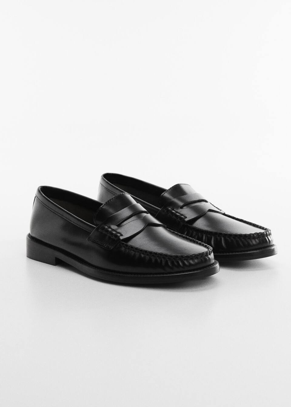 Leather penny loafers | MANGO (US)