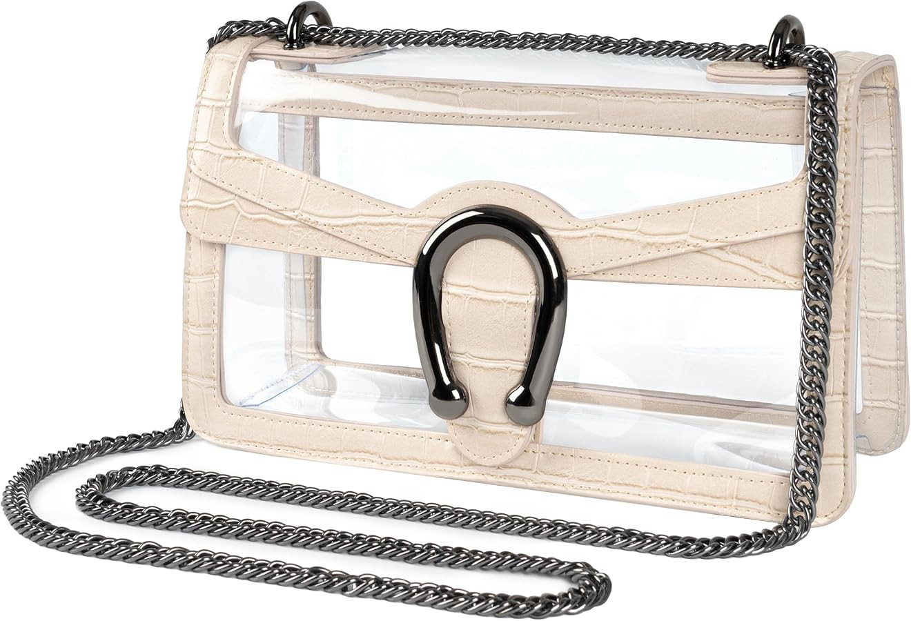 Joryin Women's Stadium Approved Crossbody Bag for Women, Small Clear Bag Shoudler Purse with Chai... | Amazon (US)