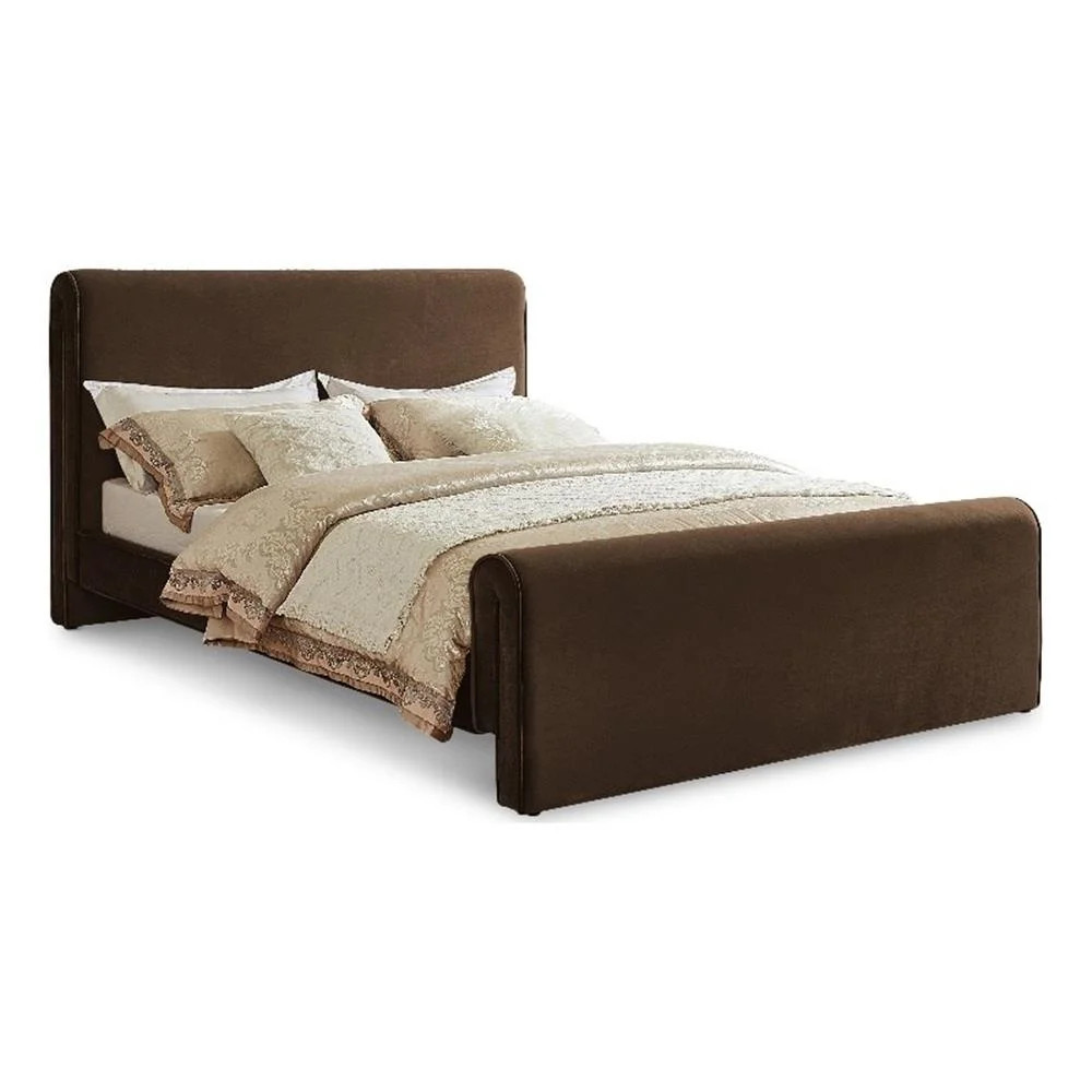 Pemberly Row Modern / Contemporary Brown Finish Velvet King Bed | Walmart (US)