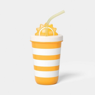16 fl oz Striped Figural Sun Straw Tumbler Orange - Sun Squad™ | Target