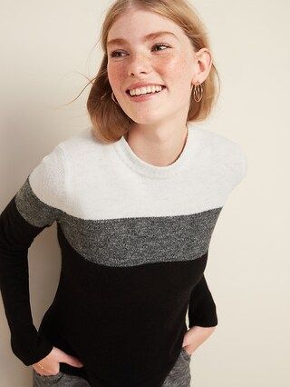 Cozy Color-Blocked Crew-Neck Sweater for Women | Old Navy (US)