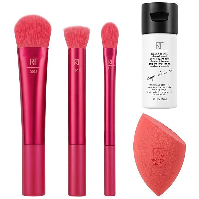 Real Techniques Limited Edition Sparkle + Sleigh Makeup Brush & Sponge Kit, Makeup Spone Blender ... | Amazon (US)