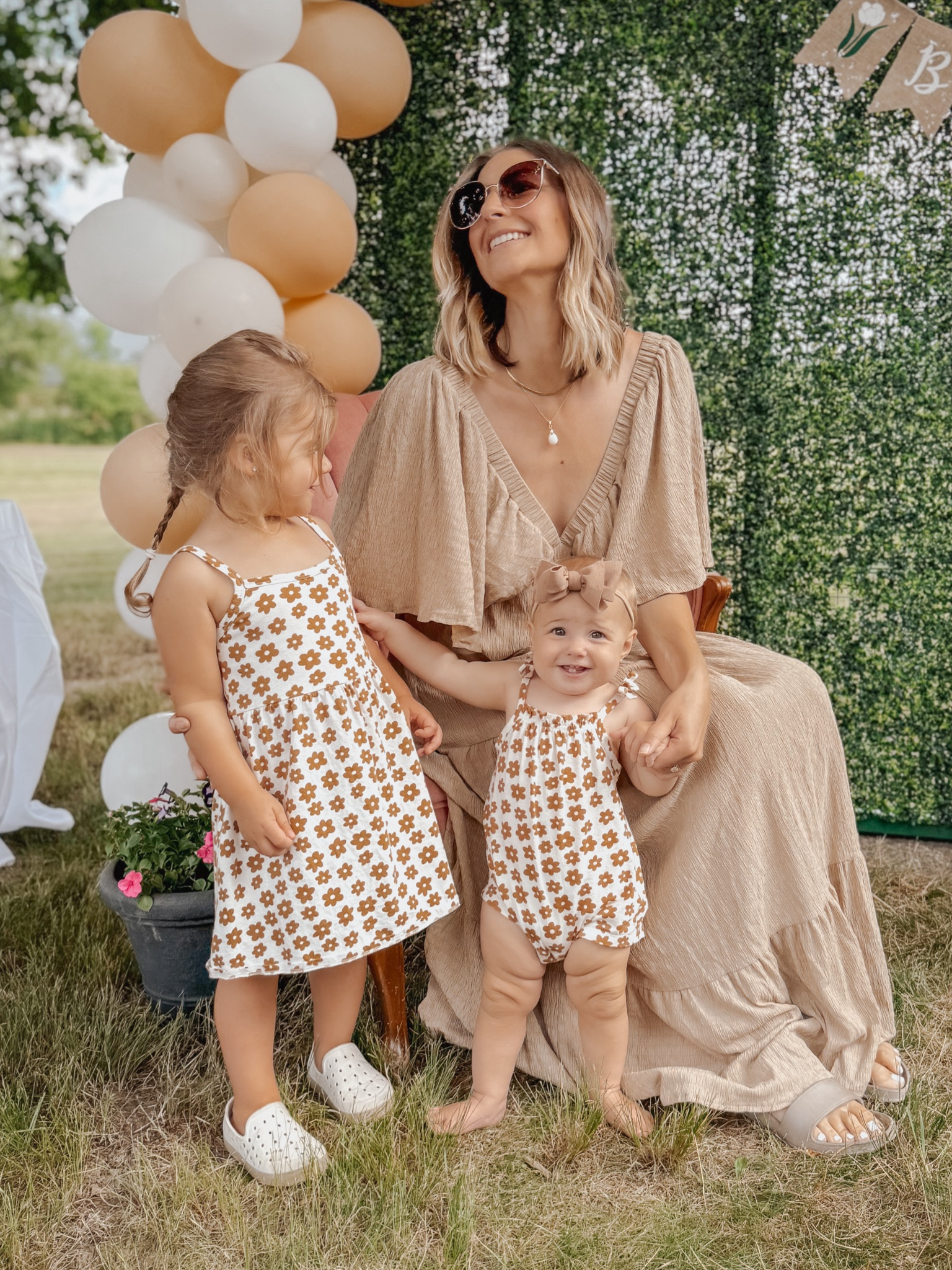 Old navy matching sister outfits. The cutest neutral floral print EVER. 

linking up some links too. I love that they can coordinate and not be exactly matchy match. 

Outfits fit tts for them 

I’m wearing a free people inspired dress from Amazon for under $40


#LTKFindsUnder50 #LTKSummerSales #LTKKids