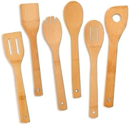 6 pcs Wooden Spoons for Cooking, Kitchen Utensils Set, Great Spatula Cooking Utensils & Bamboo Wo... | Amazon (US)
