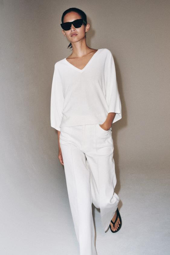 FLOWY V-NECK KNIT JUMPER | Zara US