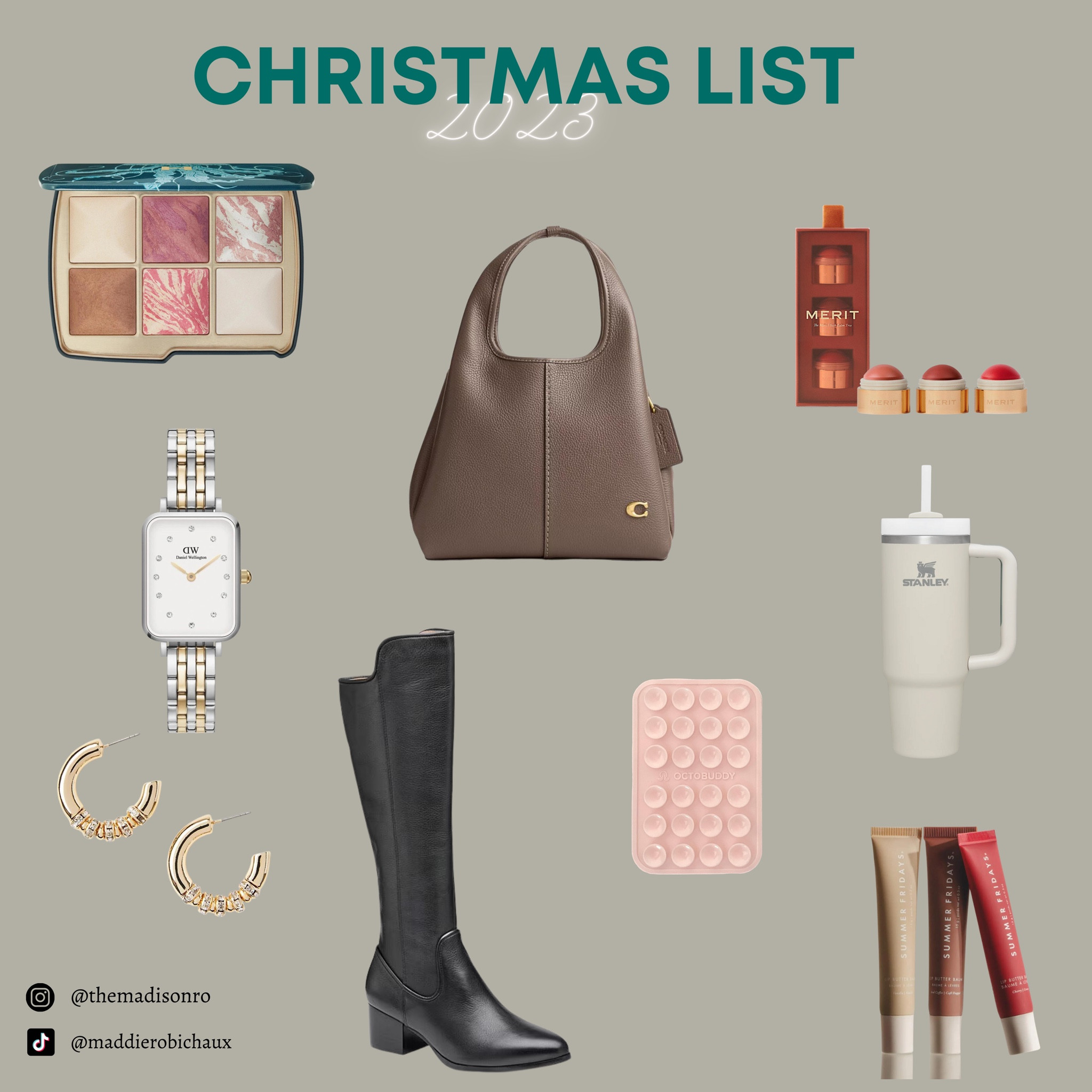 my christmas list this year ✨🎄
Christmas List, Cross Body Bag, Black Boots, Stanley, Sephora Sale, Watch, Best Blush, Lip Mask, Earrings on Sale

#LTKHolidaySale #LTKfindsunder50 #LTKsalealert