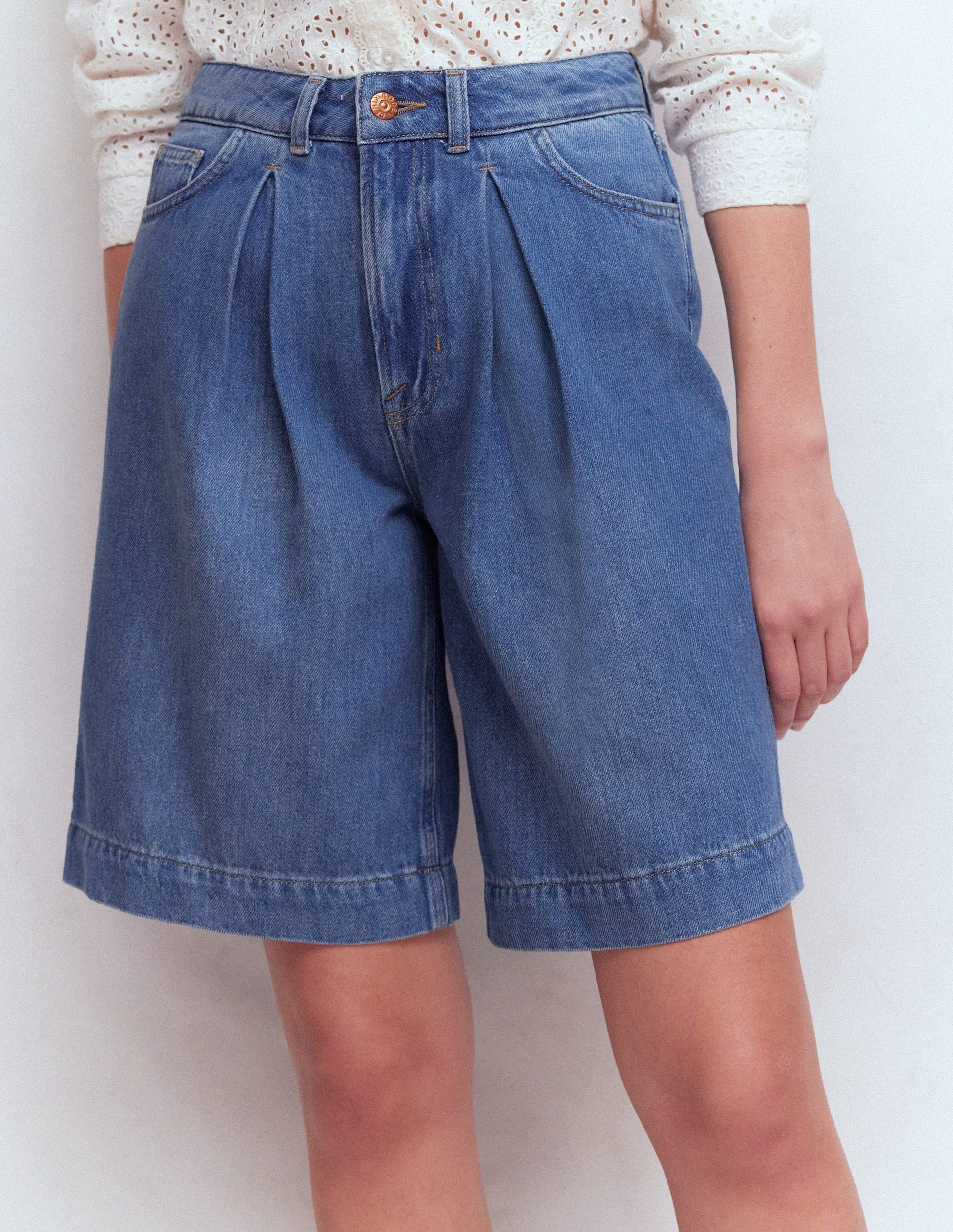 Denim-Bermudashorts-Ausgeblichene Optik | Boden DE