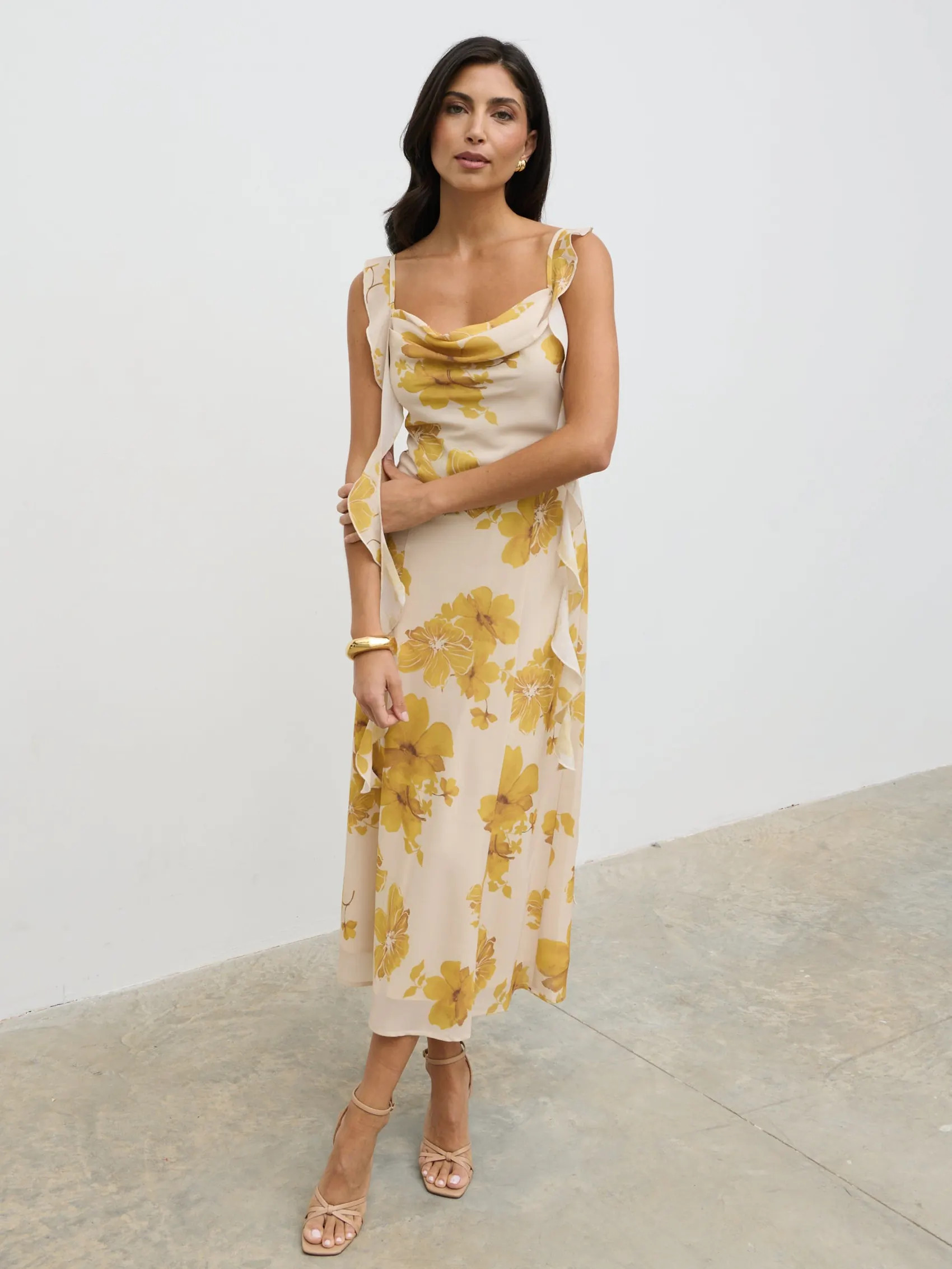 Rya Ruffle Midaxi Dress | Pretty Lavish (UK)