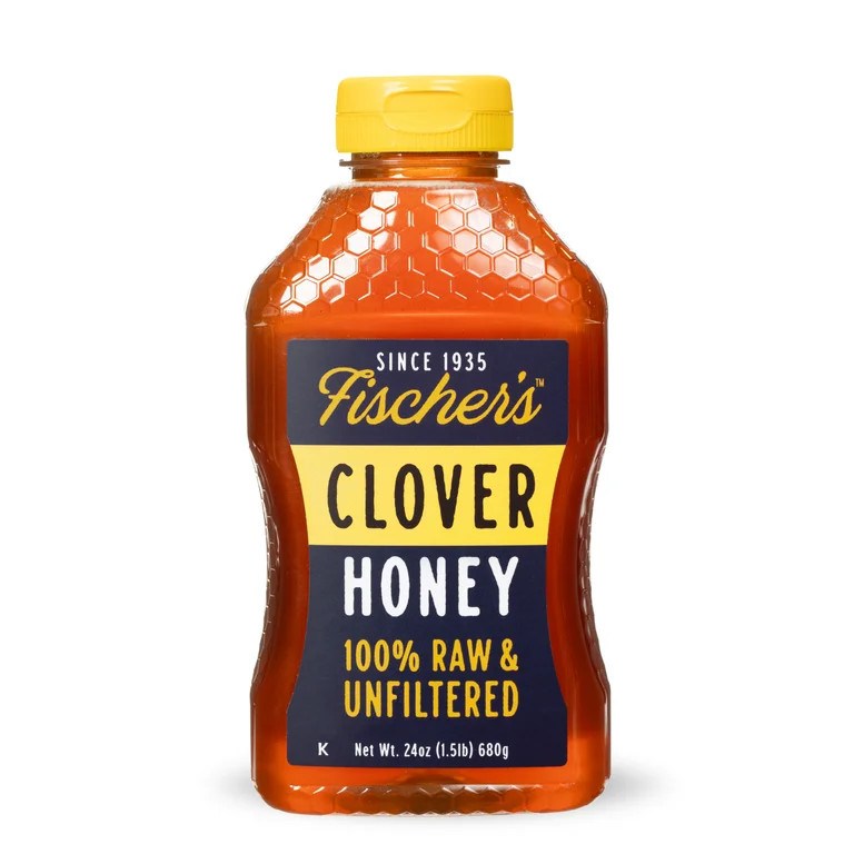 Fischer's Honey Clover Honey 24oz, 100% Pure, Raw and Unfiltered , 24 oz Squeeze Bottle | Walmart (US)