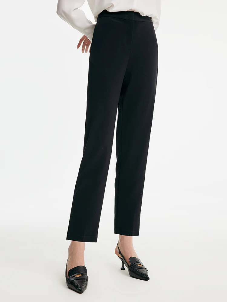 Black Acetate Tapered Pants | GOELIA