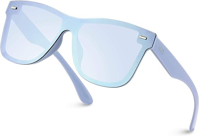 WearMe Pro - Polarized Full Mirror Flat Lens Square Modern Sunglasses | Amazon (US)