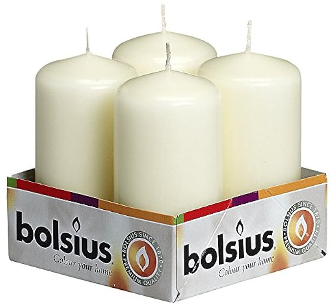 Bolsius Pack of 4 Ivory Pillar Candles Aprox 2x4 Inch | Amazon (US)