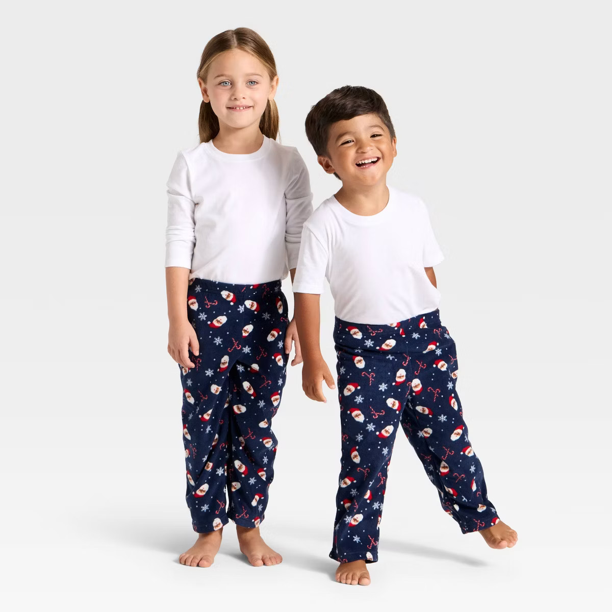 Toddler Santa Print Microfleece Holiday Matching Family Pajama Pants - Wondershop™ Blue | Target