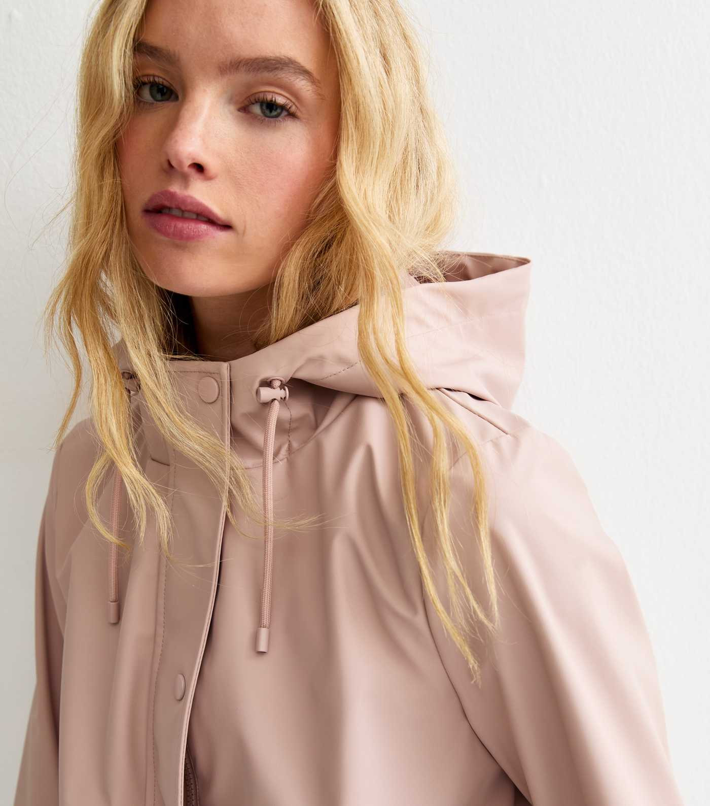 Pale Pink Water Resistant Drawstring Hood Rain Anorak | New Look | New Look (UK)