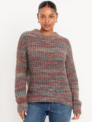 Shaker-Stitch Crew-Neck Tunic Sweater | Old Navy (US)