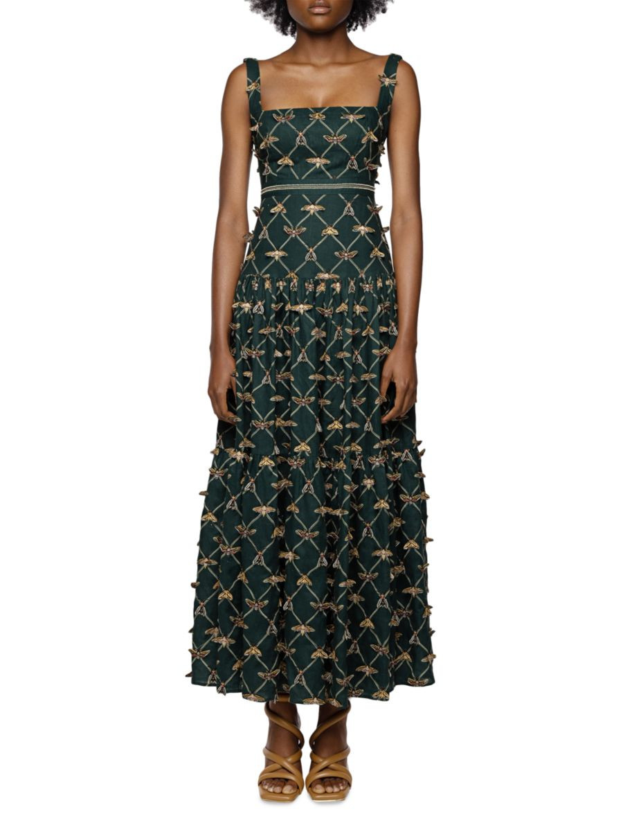 Faustina Polilla Insect Appliqué Maxi Dress | Saks Fifth Avenue