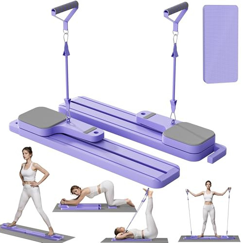Pilates Board with Resistance Bands, 7-in-1 Foldable Pilates Reformer Set, Pilates Reformer Machine for Home Workout, Core Strengthener, Ab Workout, Glute & Leg Toning | Amazon (US)