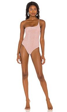 Nookie X REVOLVE One Shoulder One Piece Bikini in Pink Lurex from Revolve.com | Revolve Clothing (Global)