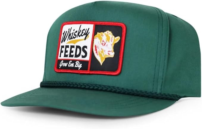 WHISKEY BENT HAT CO. The Grazer, Adjustable Roped Snapback Hat, Green | Amazon (US)