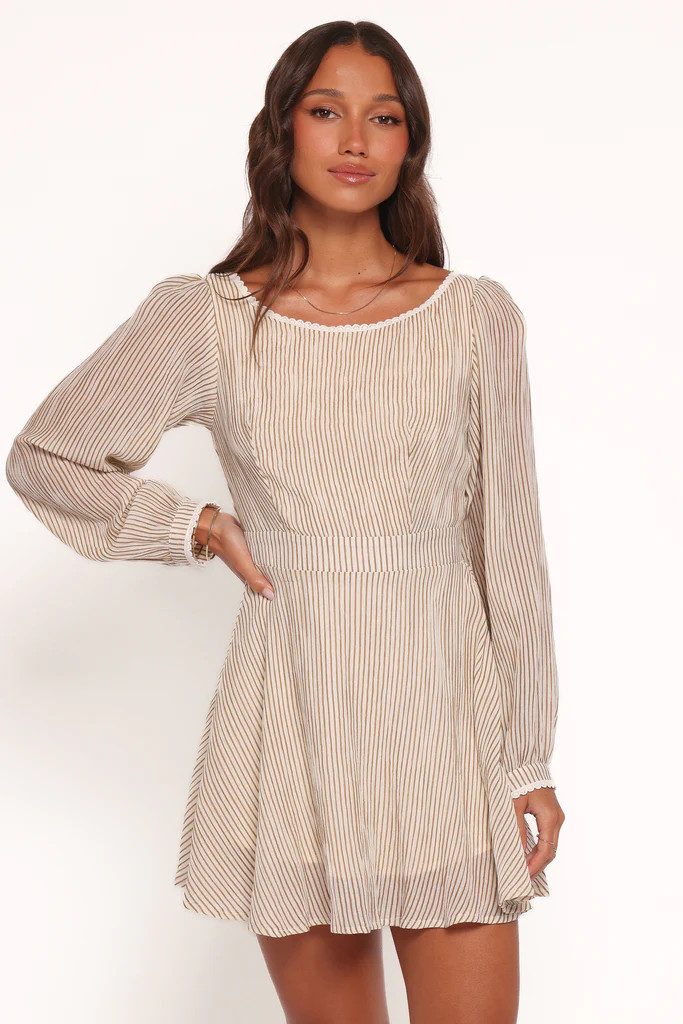 Kyra Long Sleeve Mini Dress - Stripe | Petal & Pup (US)