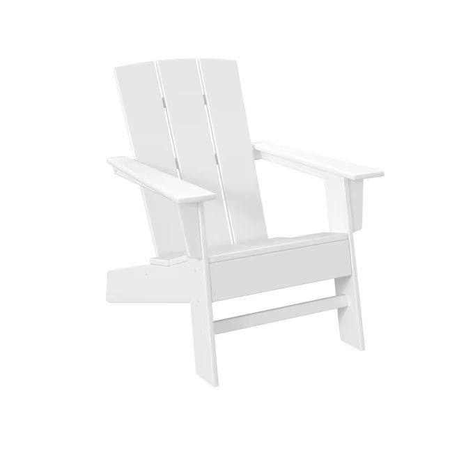 allen + roth by POLYWOOD Oakport White Hdpe Frame Stationary Adirondack Chair with Slat Seat | Lowe's