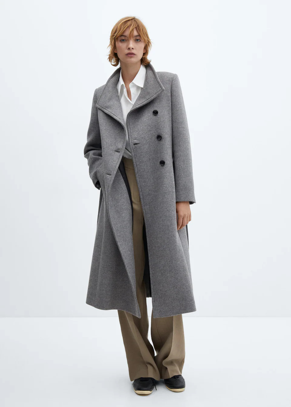 Wollmantel mit gürtel -  Damen | Mango Deutschland | MANGO (DE)