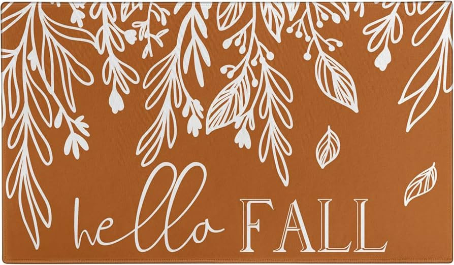 Fall Door Mat Outside,Hello Fall Pumpkin Leaf Welcome Mat for Front Door,Thanksgiving Autumn Indo... | Amazon (US)