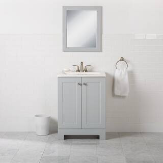 Glacier Bay 24 in. W x 19 in. D x 33 in. H Single Sink Freestanding Bath Vanity in Pearl Gray wit... | The Home Depot