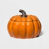 Click for more info about 118oz Stoneware Pumpkin Serving Bowl with Lid Orange - Threshold